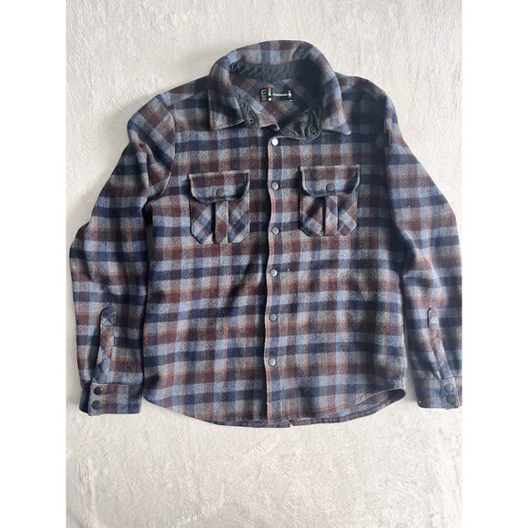 Smartwool Men’s Anchor Line Shirt Jacket Size M Eggplant Plaid Merino Wool - Picture 1 of 13
